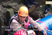 Polisi Kembali Mencari 2 Anak Hilang di Sungai Mampang Jakarta Selatan Esok