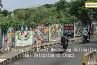 Potret Karya Seni Mural Mendukung Solidaritas bagi Palestina di Depok