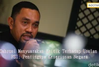 Sahroni Menyuarakan Kritik Terhadap Usulan PSI: Pentingnya Keseriusan Negara