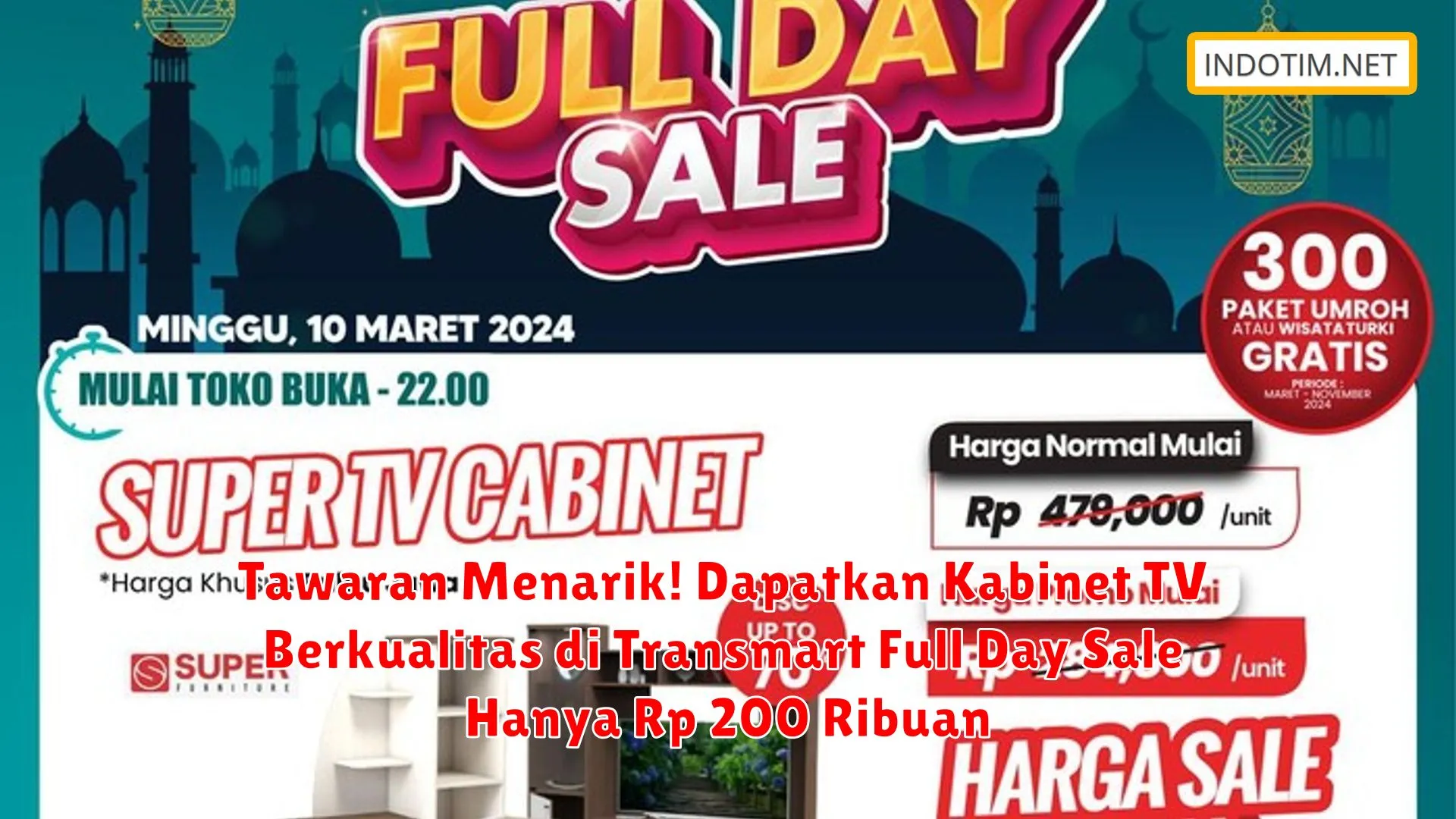 Tawaran Menarik! Dapatkan Kabinet TV Berkualitas di Transmart Full Day Sale Hanya Rp 200 Ribuan