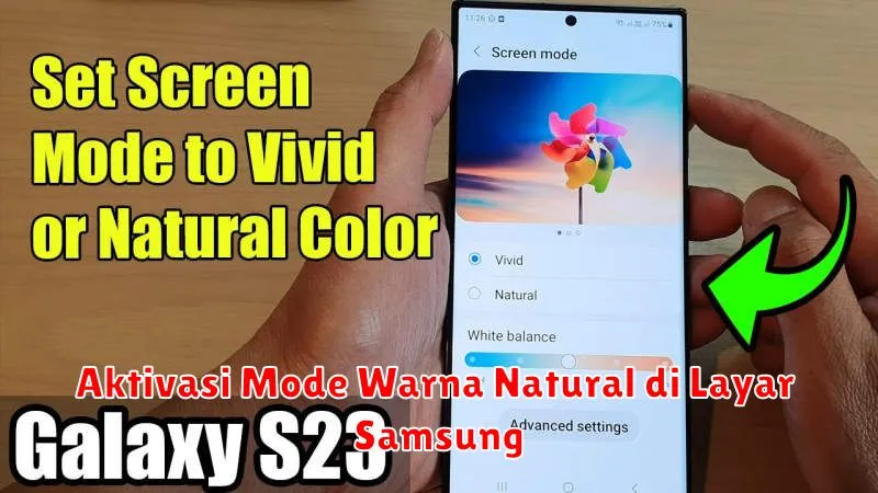 Aktivasi Mode Warna Natural di Layar Samsung