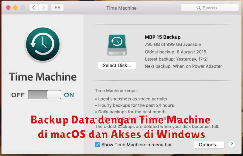 Backup Data dengan Time Machine di macOS dan Akses di Windows