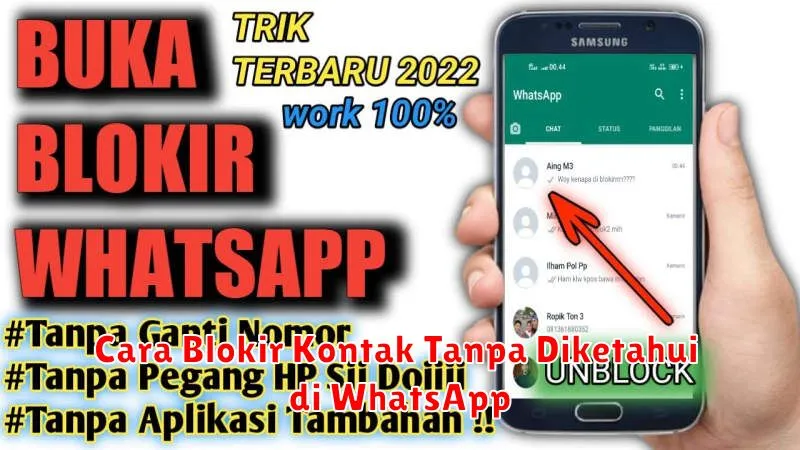 Cara Blokir Kontak Tanpa Diketahui di WhatsApp