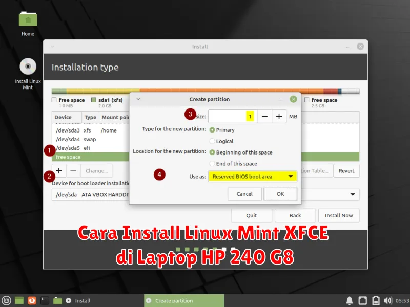 Cara Install Linux Mint XFCE di Laptop HP 240 G8