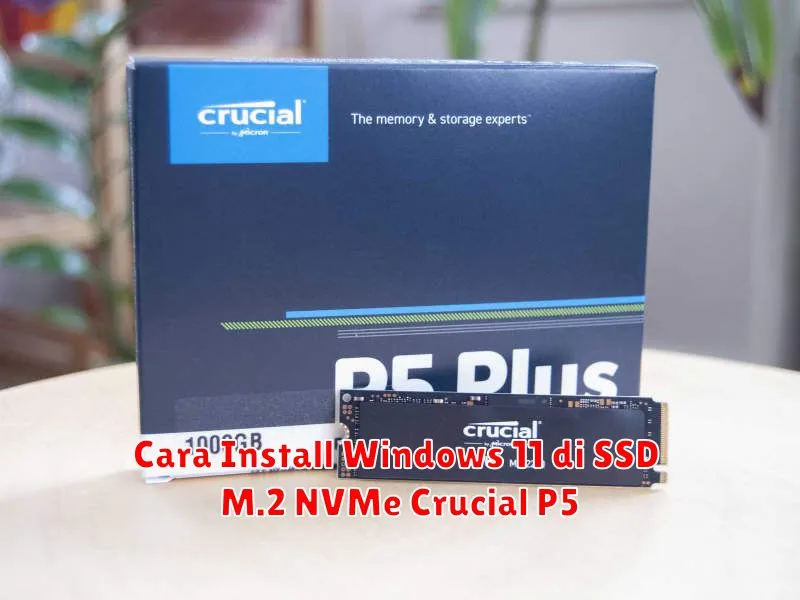 Cara Install Windows 11 di SSD M.2 NVMe Crucial P5
