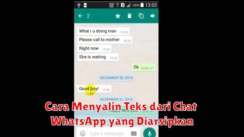 Cara Menyalin Teks dari Chat WhatsApp yang Diarsipkan