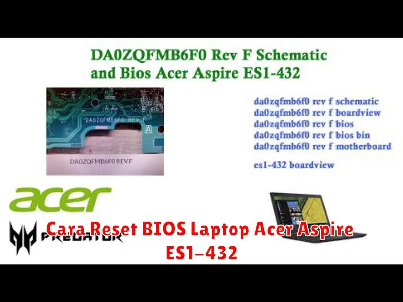 Cara Reset BIOS Laptop Acer Aspire ES1-432