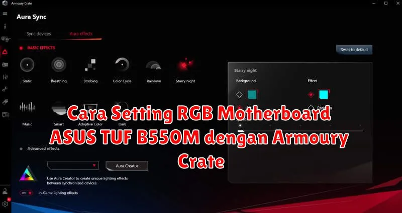 Cara Setting RGB Motherboard ASUS TUF B550M dengan Armoury Crate