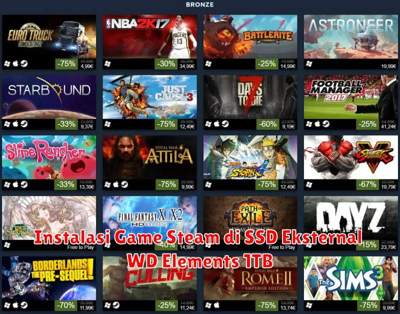 Instalasi Game Steam di SSD Eksternal WD Elements 1TB