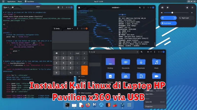 Instalasi Kali Linux di Laptop HP Pavilion x360 via USB