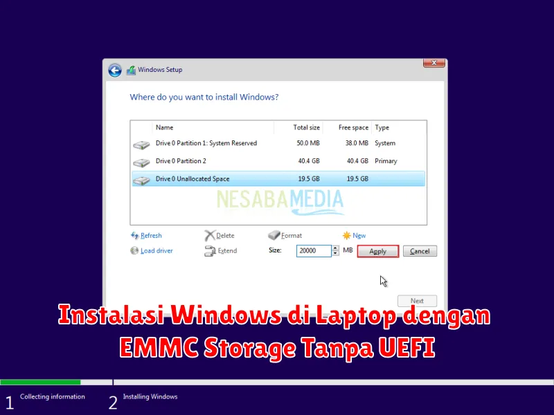 Instalasi Windows di Laptop dengan EMMC Storage Tanpa UEFI