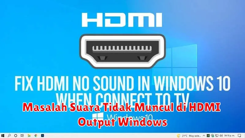 Masalah Suara Tidak Muncul di HDMI Output Windows