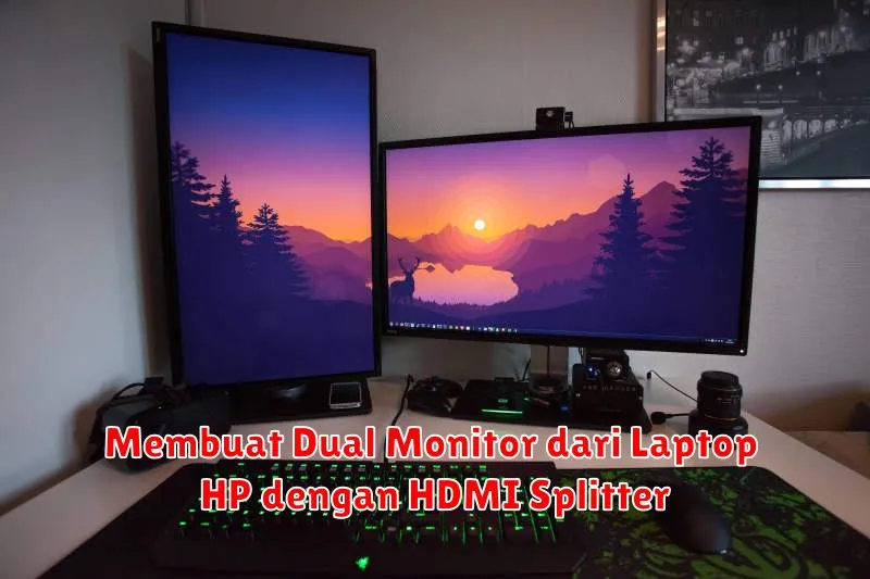 Membuat Dual Monitor dari Laptop HP dengan HDMI Splitter