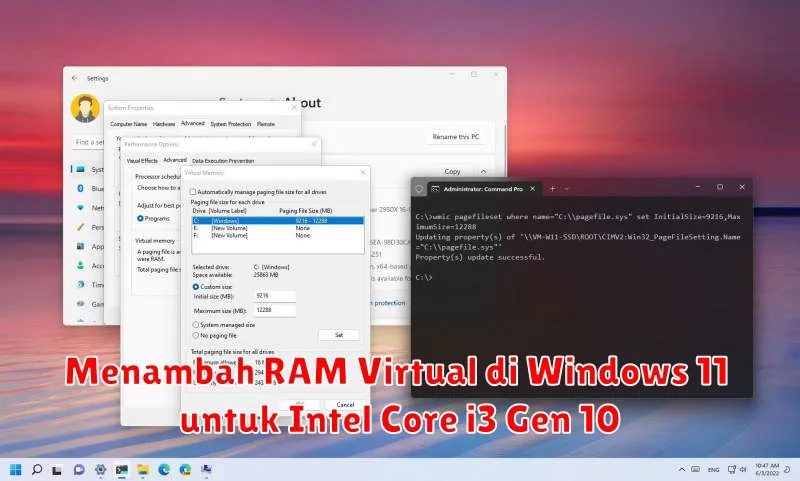 Menambah RAM Virtual di Windows 11 untuk Intel Core i3 Gen 10