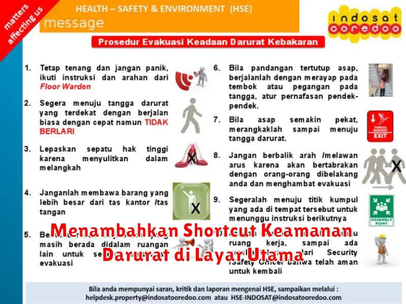 Menambahkan Shortcut Keamanan Darurat di Layar Utama