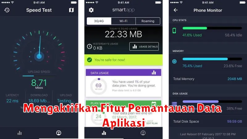 Mengaktifkan Fitur Pemantauan Data Aplikasi