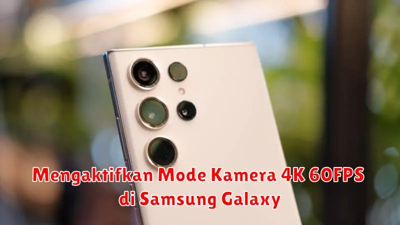 Mengaktifkan Mode Kamera 4K 60FPS di Samsung Galaxy