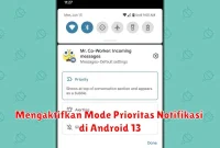 Mengaktifkan Mode Prioritas Notifikasi di Android 13