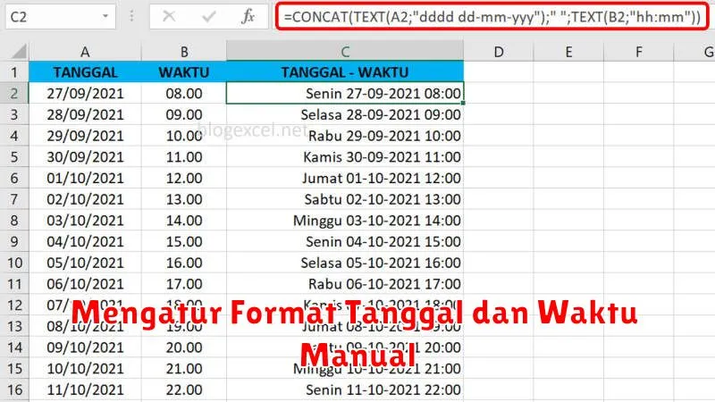Mengatur Format Tanggal dan Waktu Manual