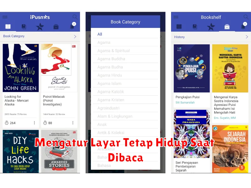 Mengatur Layar Tetap Hidup Saat Dibaca