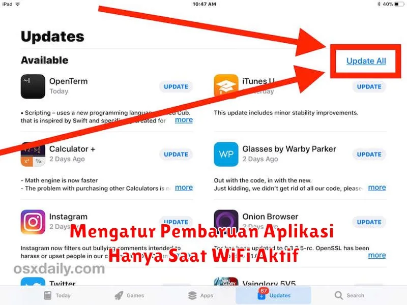 Mengatur Pembaruan Aplikasi Hanya Saat WiFi Aktif