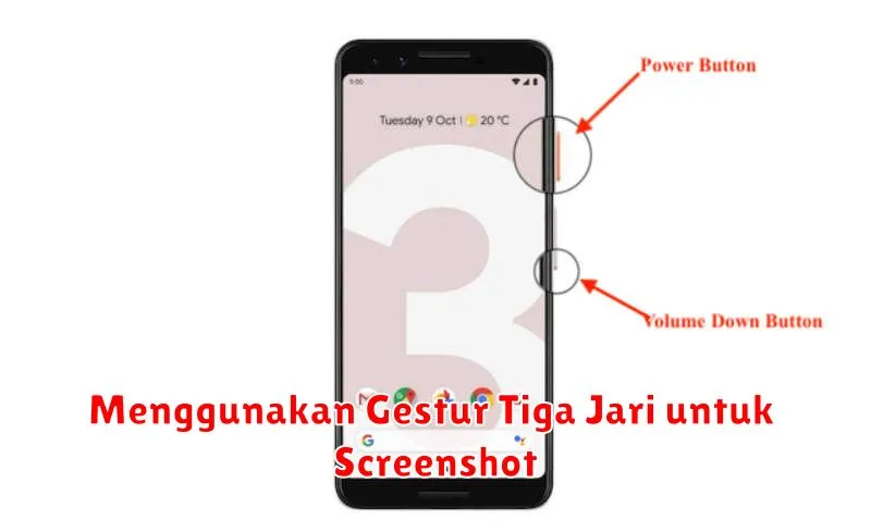 Menggunakan Gestur Tiga Jari untuk Screenshot