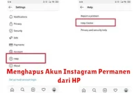 Menghapus Akun Instagram Permanen dari HP