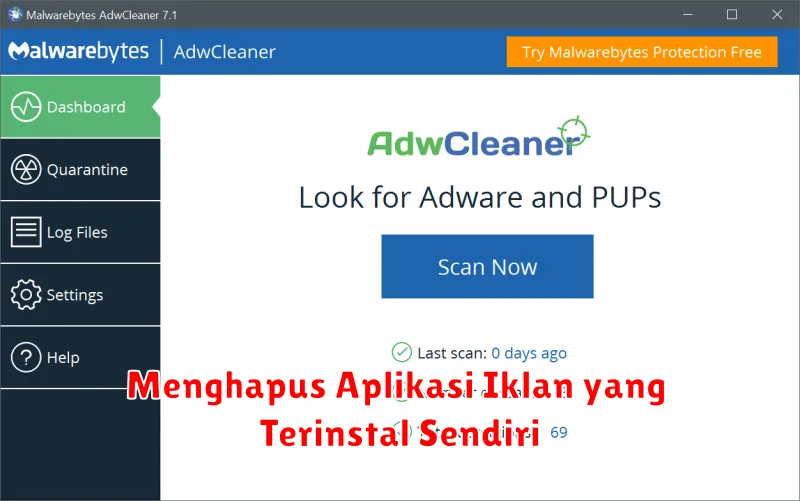 Menghapus Aplikasi Iklan yang Terinstal Sendiri