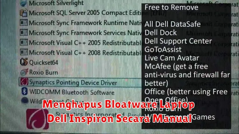 Menghapus Bloatware Laptop Dell Inspiron Secara Manual