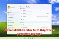 Menonaktifkan Fitur Auto Brightness yang Mengganggu