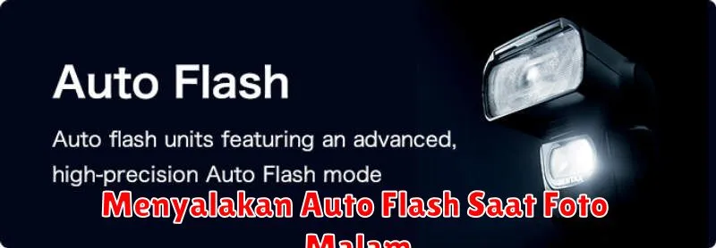 Menyalakan Auto Flash Saat Foto Malam