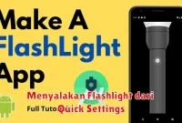 Menyalakan Flashlight dari Quick Settings