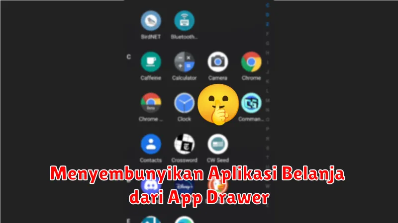 Menyembunyikan Aplikasi Belanja dari App Drawer