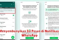 Menyembunyikan Isi Pesan di Notifikasi WhatsApp