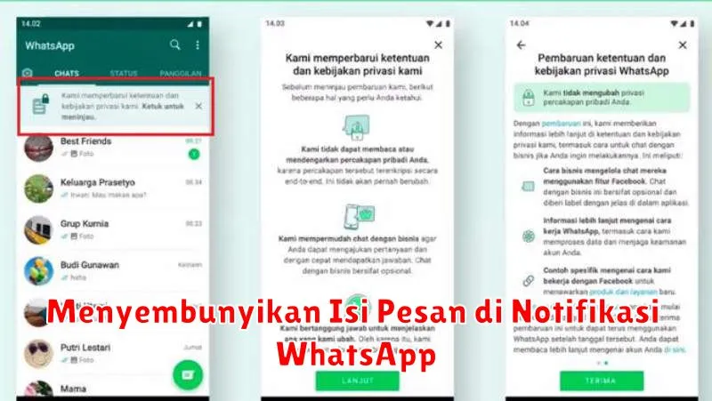 Menyembunyikan Isi Pesan di Notifikasi WhatsApp