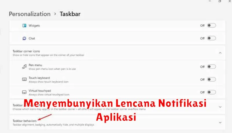 Menyembunyikan Lencana Notifikasi Aplikasi