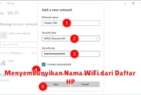Menyembunyikan Nama WiFi dari Daftar HP