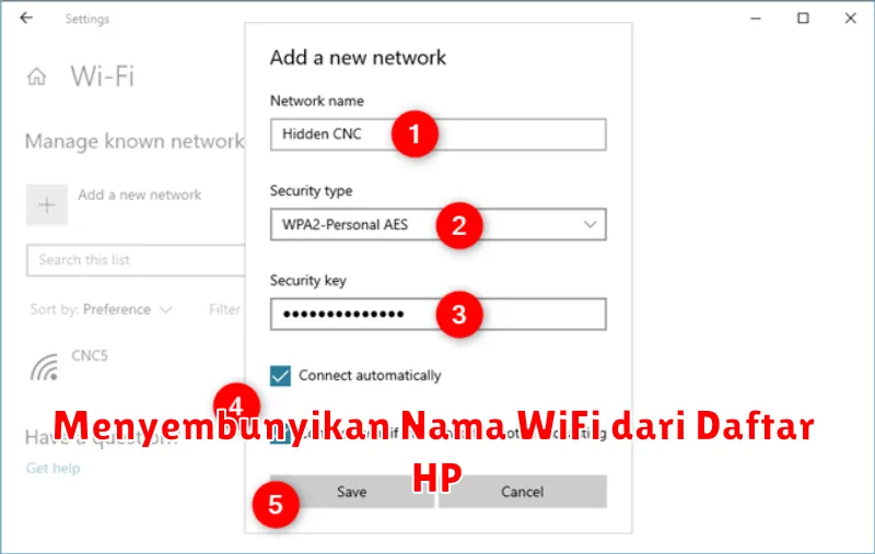 Menyembunyikan Nama WiFi dari Daftar HP