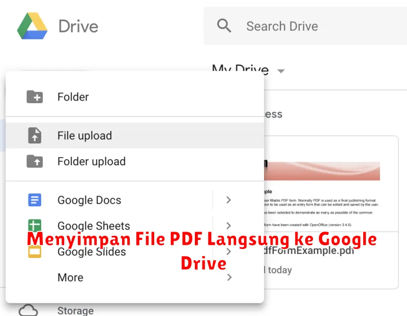 Menyimpan File PDF Langsung ke Google Drive