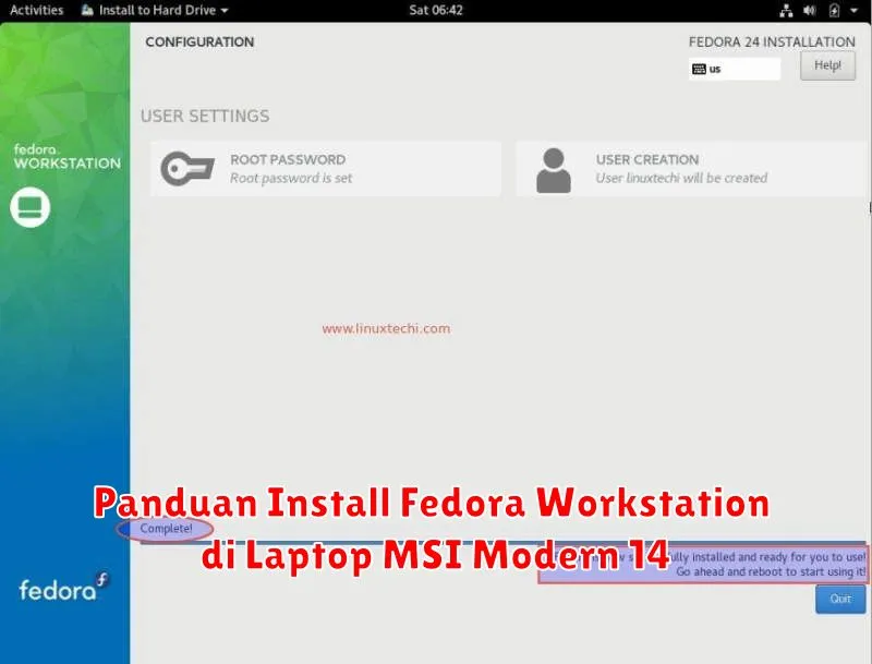 Panduan Install Fedora Workstation di Laptop MSI Modern 14