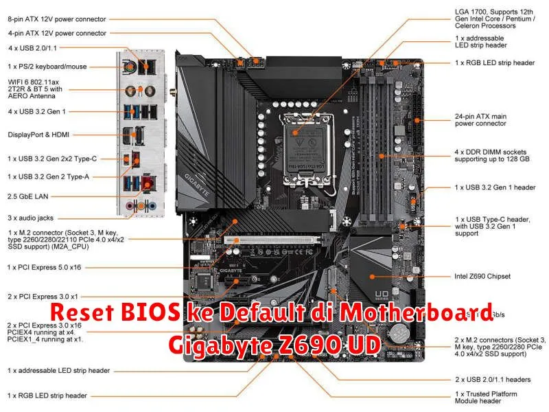 Reset BIOS ke Default di Motherboard Gigabyte Z690 UD