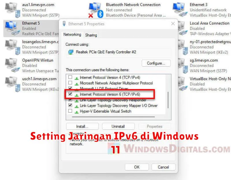 Setting Jaringan IPv6 di Windows 11