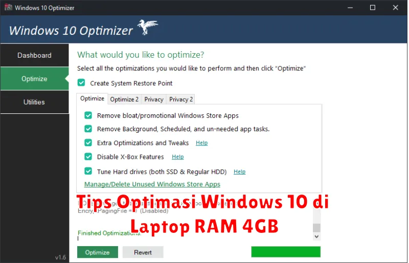 Tips Optimasi Windows 10 di Laptop RAM 4GB
